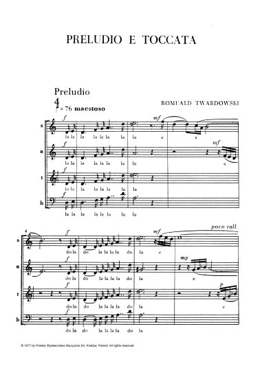 Preludio e toccata. Psalmus 149