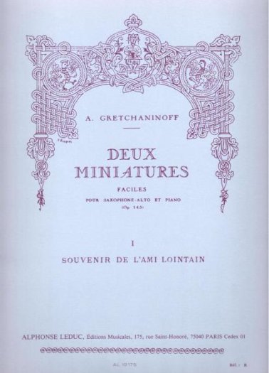 Souvenir de l'Ami lointain z Deux miniatures faciles op. 145