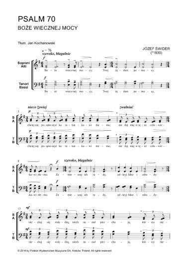 Psalm 70. Boże wiecznej mocy