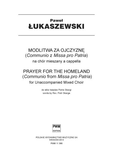 Modlitwa za Ojczyznę