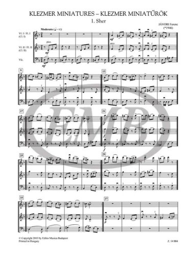 Klezmer miniatures for young musicians