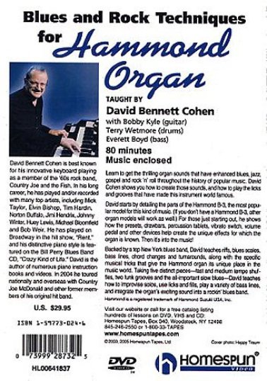 David Bennet Cohen. Blues And Rock Techniques For Hammond Organ