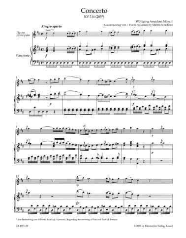 Koncert fletowy D-dur KV314(285d)