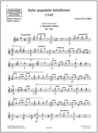 Suite populaire brésilienne na gitarę