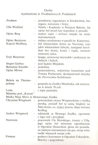 Fredmanowe Posłania i Pieśni