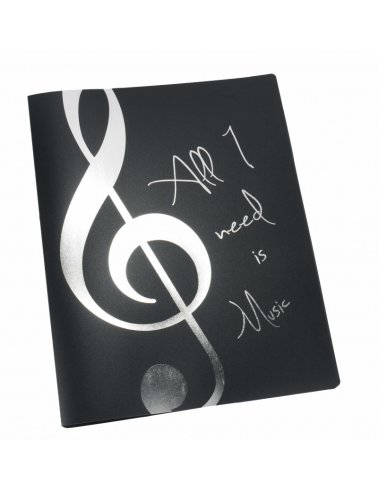 Segregator z folijkami "All I Need Is Music" srebrny