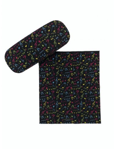 Etui na okulary "SYMBOLE MUZYCZNE" + mikrofibra