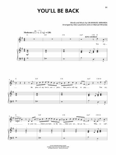 Hamilton. Vocal Selections