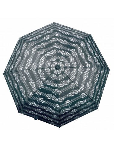 Parasol czarny w nuty - składany