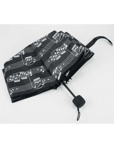 Parasol czarny w nuty - składany