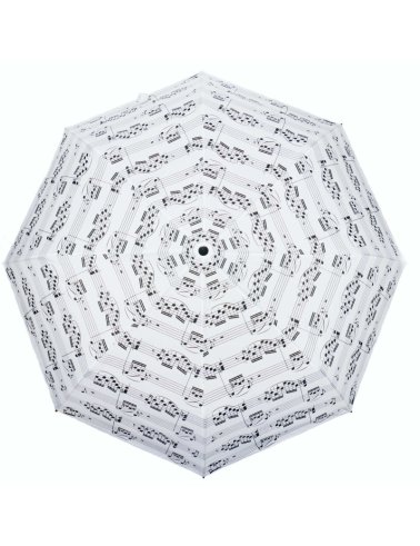 Parasol biały w nuty - składany