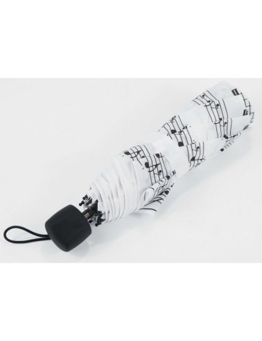 Parasol biały w nuty - składany