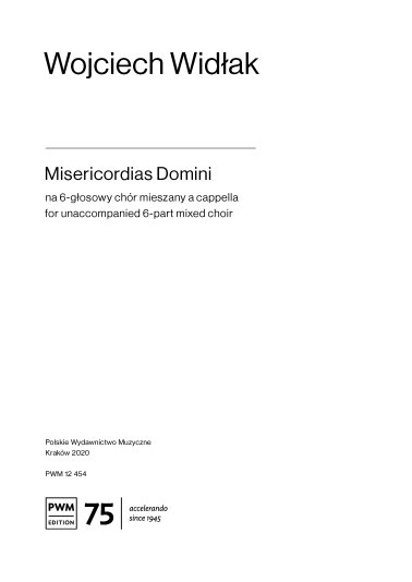 Misericordias Domini (partytura chóralna)