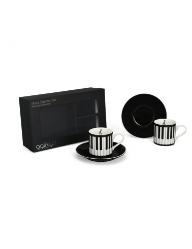 Filiżanki do espresso czarne - klawiatura