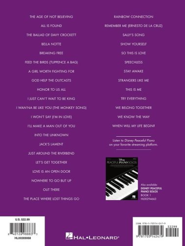 Disney Peaceful Piano Solos Vol. 2
