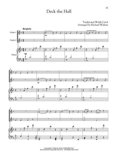 Christmas Carols For Violin Duet & Piano