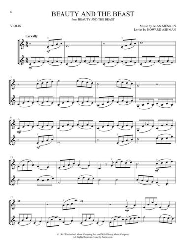 Disney Songs For Violin Duet