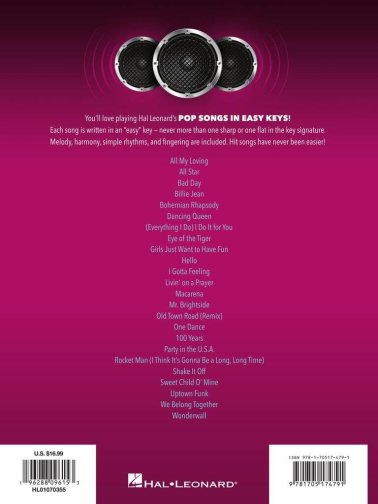 In Easy Keys: Pop Songs