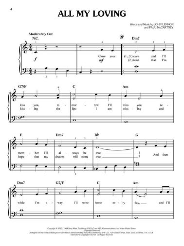 In Easy Keys: Pop Songs