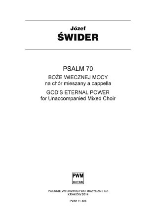 Psalm 70. Boże wiecznej mocy