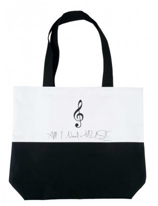 Torba "All I Need Is Music" z kluczem wiolinowym