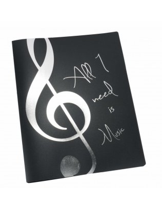 Segregator z folijkami "All I Need Is Music" srebrny