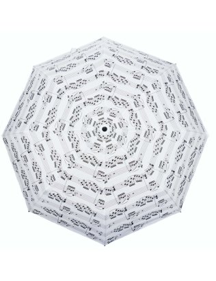 Parasol biały w nuty - składany