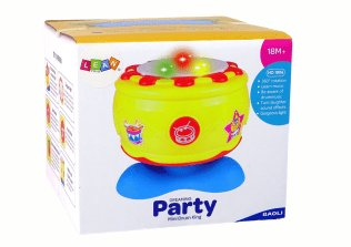 Duży Interaktywny Bębenek Muzyczny Światełka 19 cm