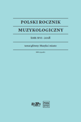 Polski Rocznik Muzykologiczny tom XVI 2018