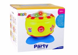 Duży Interaktywny Bębenek Muzyczny Światełka 19 cm