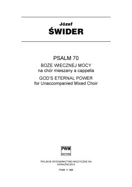 Psalm 70. Boże wiecznej mocy