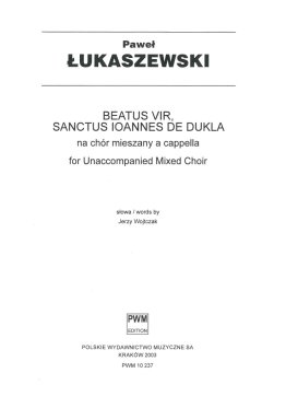 Beatus vir, Sanctus Joannes de Dukla