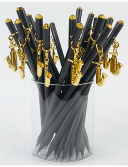 Ołówek czarny z saksofonem