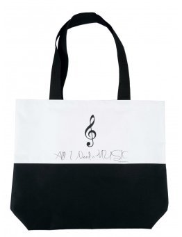 Torba "All I Need Is Music" z kluczem wiolinowym