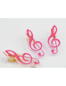 Spinacz ozdobny - klucz wiolinowy różowy
