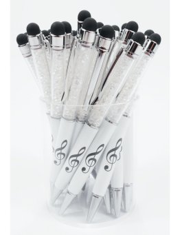 Długopis perłowy z kryształkami i końcówką touch