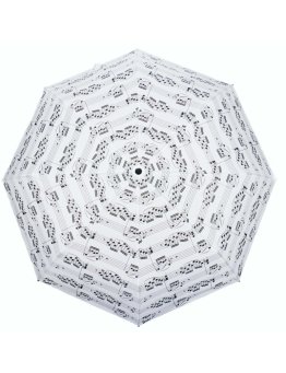 Parasol biały w nuty - składany