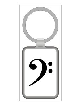 Brelok metalowy - klucz basowy czarny